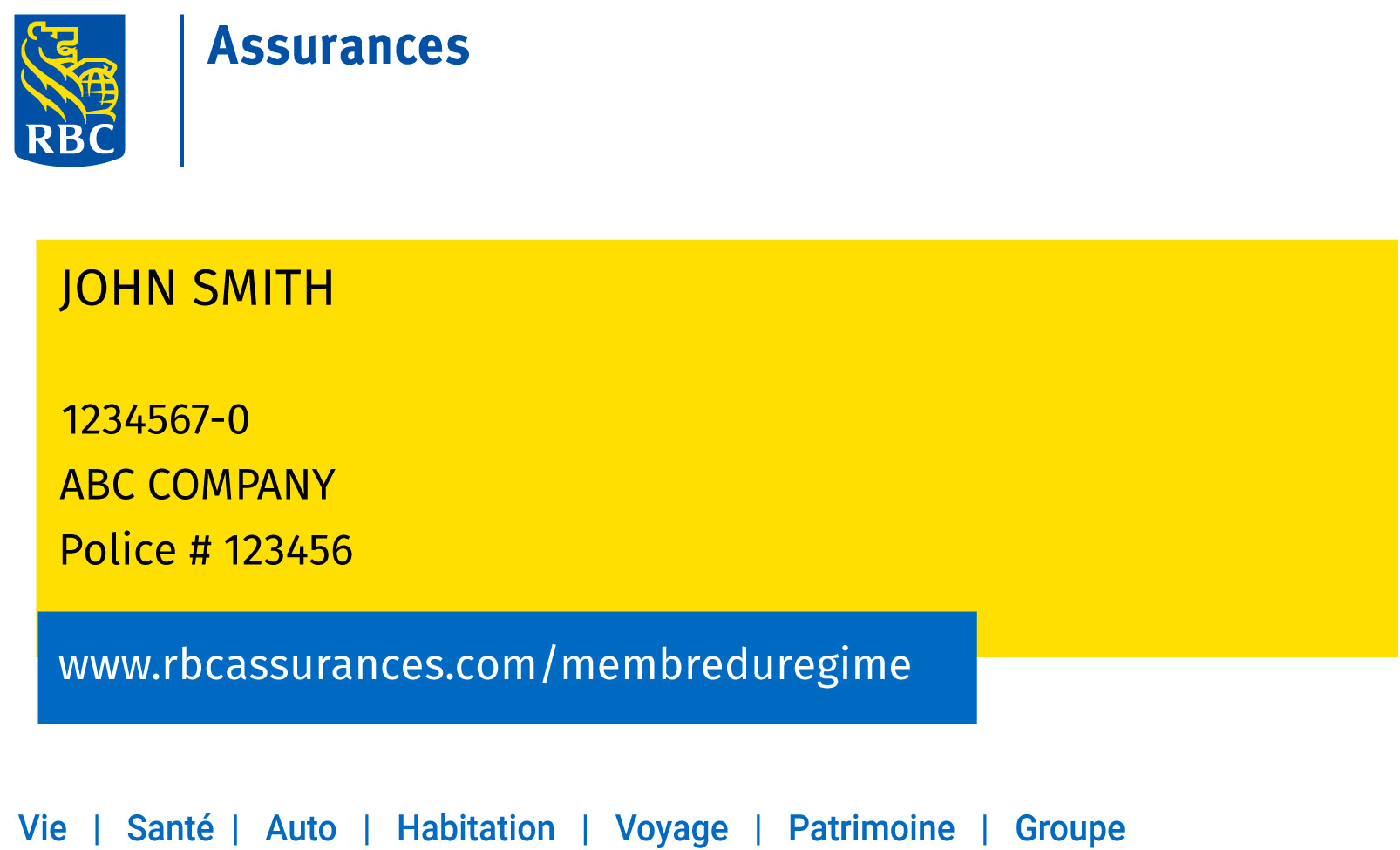 RBC insurance card